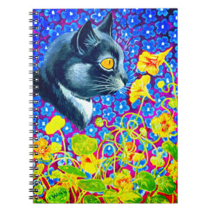 Katze in Blume Notizblock