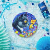 Katze in Blume Pappteller (Party)