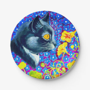 Katze in Blume Pappteller
