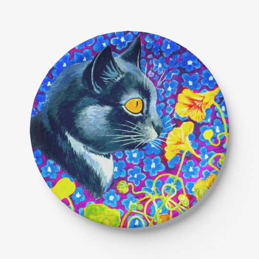 Katze in Blume Pappteller (Vorderseite)