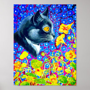 Katze in Blume Poster