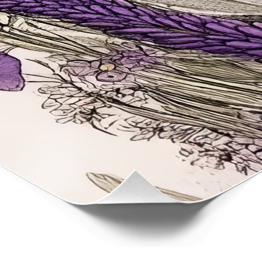 Katze in Blume Poster (Ecke)