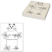 Katze in Blume Pot Gummistempel (Stempel)
