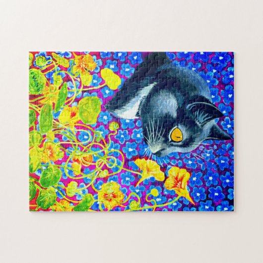 Katze in Blume Puzzle (Horizontal)