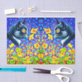 Katze in Blume Seidenpapier (Handwerk)