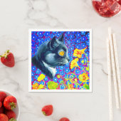 Katze in Blume Serviette (Beispiel)