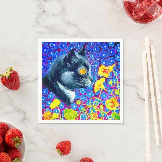 Katze in Blume Serviette (Beispiel)