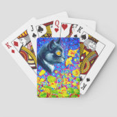 Katze in Blume Spielkarten (Rückseite)