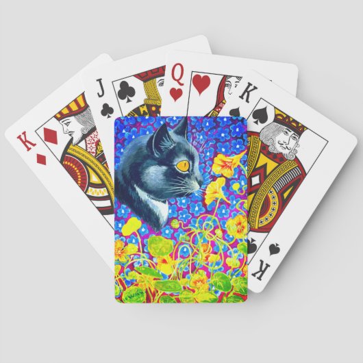 Katze in Blume Spielkarten (Rückseite)