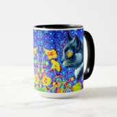 Katze in Blume Tasse (VorderseiteRechts)