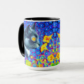 Katze in Blume Tasse (Vorderseite Links)