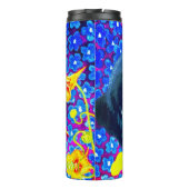 Katze in Blume Thermosbecher (Rückseite)