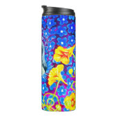 Katze in Blume Thermosbecher (Nach rechts gedreht)