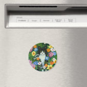 Katze in Blumen Magnet (In Situ (Geschirrspüler))