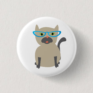 Katze in Brillenschaltfläche Button