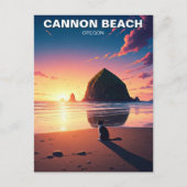 Katze in Cannon Beach Oregon Postkarte (Vorderseite)