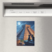 Katze in Chichen Itza Mexiko Nacht Magnet (In Situ (Geschirrspüler))
