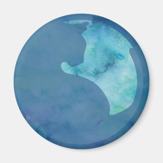 Katze in Circle - Blue Magnet (Vorne)