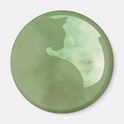 Katze in Circle - Green Magnet (Vorne)