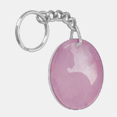Katze in Circle - Rosa Schlüsselanhänger (Vorderseite links)