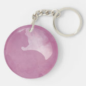 Katze in Circle - Rosa Schlüsselanhänger (Rückseite)