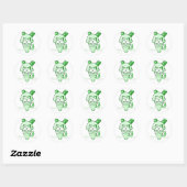 Katze in Cone Perfect Green Runder Aufkleber (Blatt)