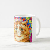 Katze in dekorativem Muster, Louis Wain Kaffeetasse (VorderseiteRechts)