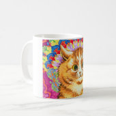 Katze in dekorativem Muster, Louis Wain Kaffeetasse (Vorderseite Links)