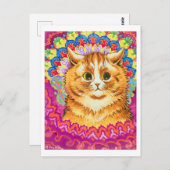 Katze in dekorativem Muster, Louis Wain Postkarte (Vorne/Hinten)
