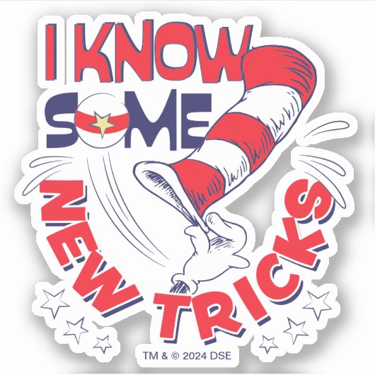 Katze in dem Hut kenne ich einige neue Tricks Aufkleber (Vorderseite)