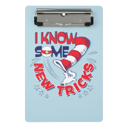 Katze in dem Hut kenne ich einige neue Tricks Mini Klemmbrett (Vorderseite)