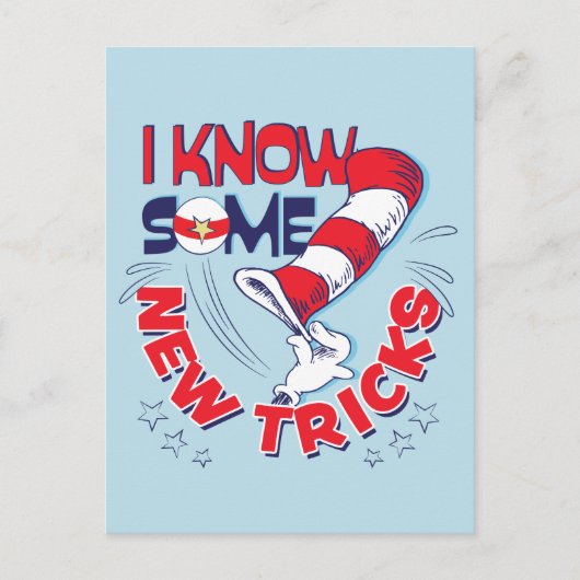 Katze in dem Hut kenne ich einige neue Tricks Postkarte (Vorderseite)