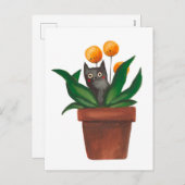 Katze in der Blume Feiertagspostkarte (Vorne/Hinten)
