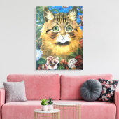 Katze in der Blume, Louis Wain Leinwanddruck (Insitu (Wohnzimmer))
