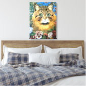 Katze in der Blume, Louis Wain Leinwanddruck (Insitu (Schlafzimmer))