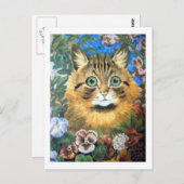 Katze in der Blume, Louis Wain Postkarte (Vorne/Hinten)