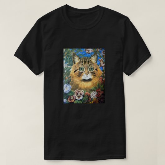 Katze in der Blume, Louis Wain T-Shirt (Design vorne)