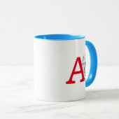 Katze in der Hat Balancing Act Monogram A Tasse (VorderseiteRechts)