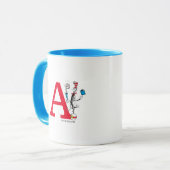 Katze in der Hat Balancing Act Monogram A Tasse (Vorderseite Links)