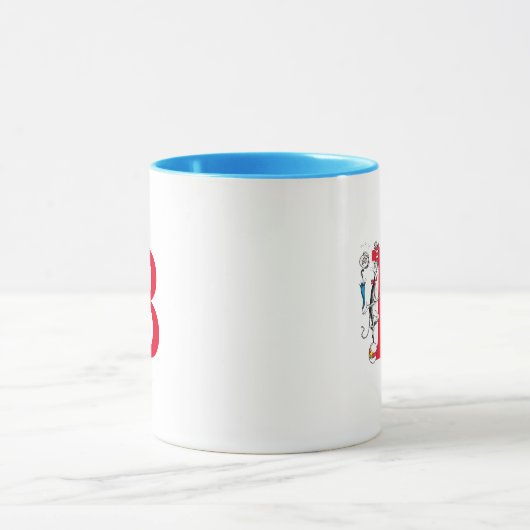 Katze in der Hat Balancing Act Monogram B Tasse (Zentrum)