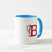 Katze in der Hat Balancing Act Monogram B Tasse (VorderseiteRechts)