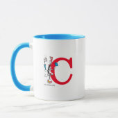 Katze in der Hat Balancing Act Monogram C Tasse (Links)