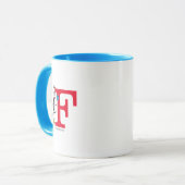 Katze in der Hat Balancing Act Monogram F Tasse (Vorderseite Links)