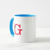 Katze in der Hat Balancing Act Monogram G Tasse (Vorderseite Links)