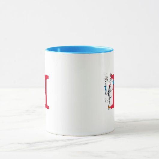 Katze in der Hat Balancing Act Monogram H Tasse (Zentrum)