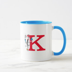 Katze in der Hat Balancing Act Monogram K Tasse