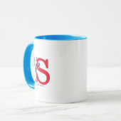 Katze in der Hat Balancing Act Monogram S Tasse (Vorderseite Links)