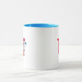 Katze in der Hat Balancing Act Monogram U Tasse (Zentrum)