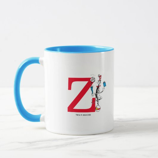 Katze in der Hat Balancing Act Monogram Z Tasse (Links)