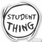 Katze in der Hut, die eine Sache, die zwei Student Aufkleber (Vorderseite)